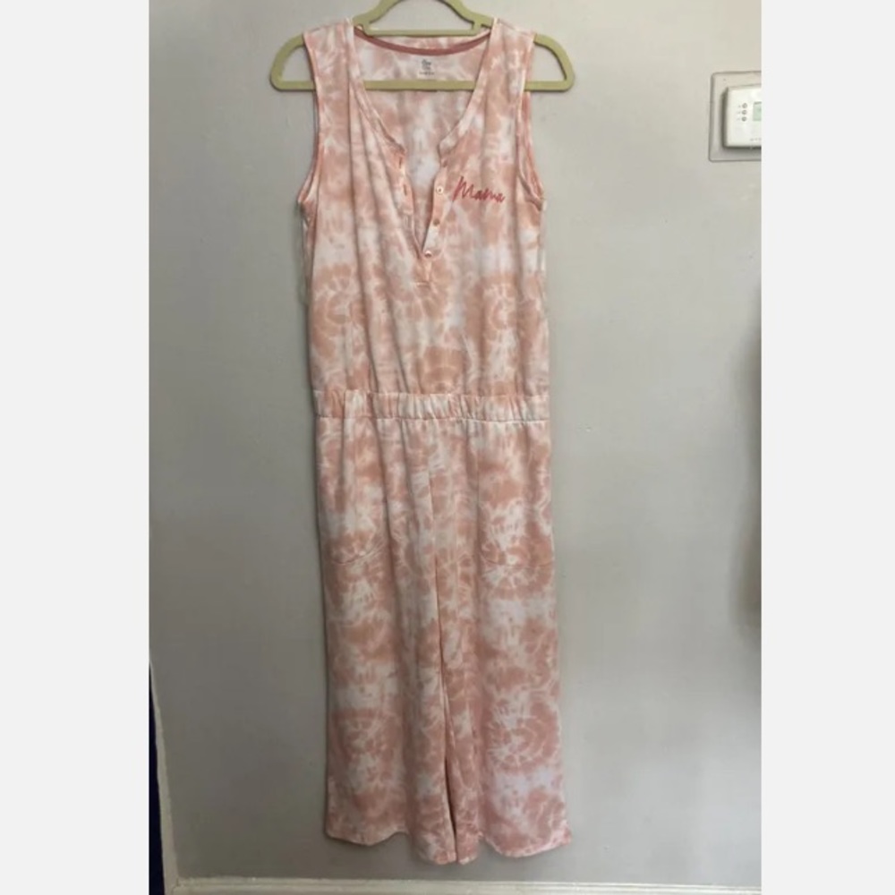 9-20 Sleep Chic pajamas one piece tie dye mama mom Large lounge romper